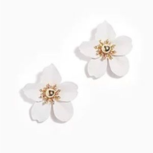 Lilly Pulitzer Oversize Orchid Earrings White and Gold